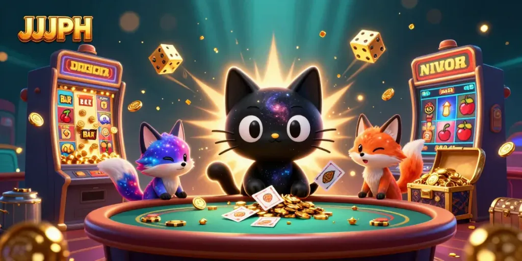 Experience the magic of JJJPH casino with captivating characters and rich gaming elements.