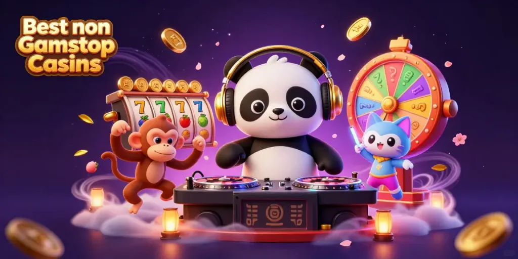 Experience the excitement inside the Best non Gamstop Casinos with vibrant characters and thrilling game elements on display.