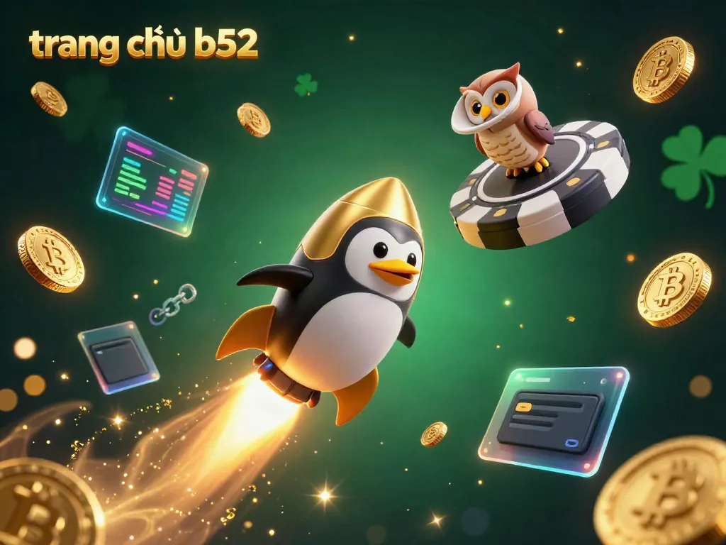 Engage in thrilling action at trang chủ b52 with the golden penguin blasting through a gaming universe.