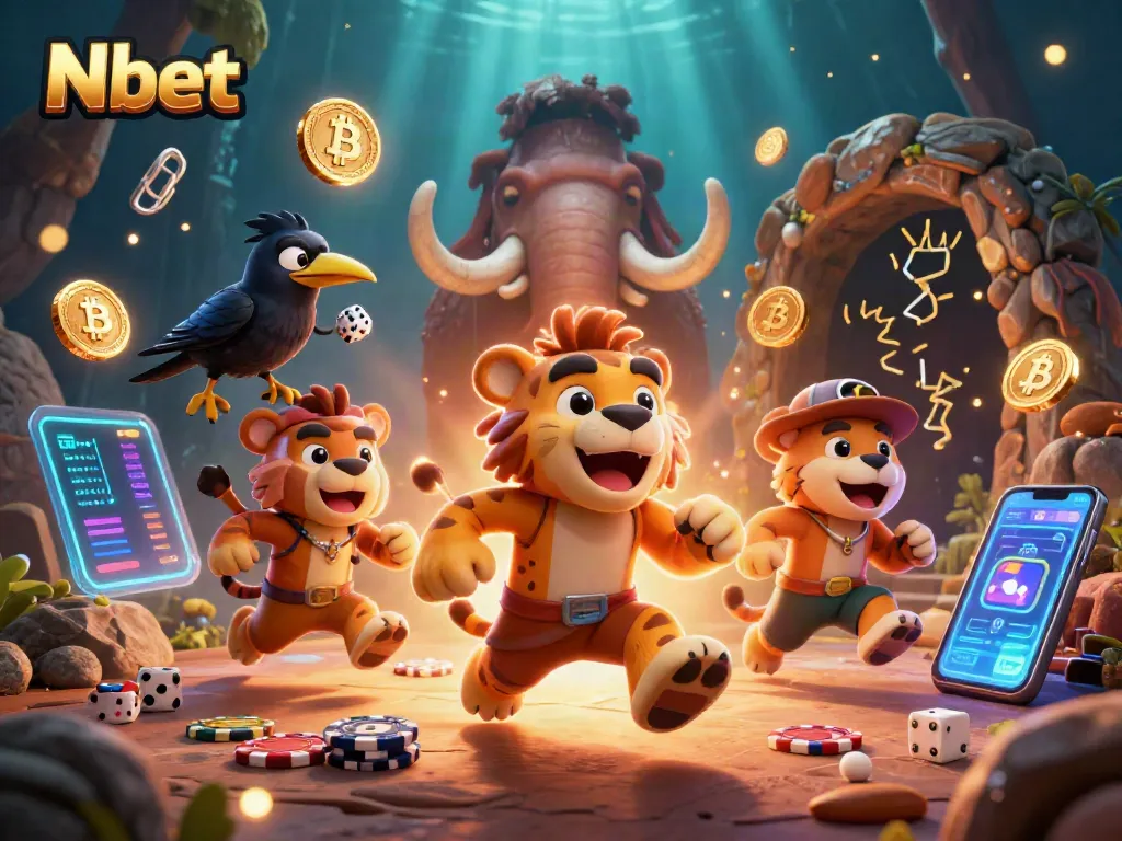 Nbet offers a thrilling prehistoric casino experience with vibrant characters and crypto elements.