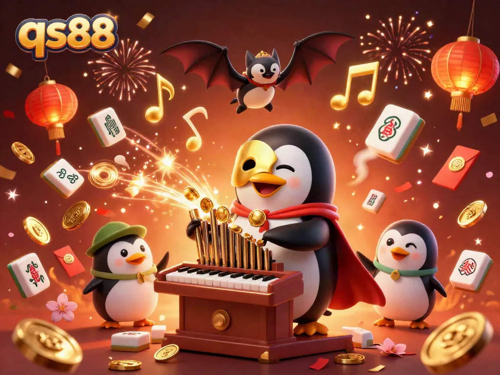 Experience exciting wins at qs88 with a dynamic casino-themed illustration showcasing gaming elements and vibrant characters.