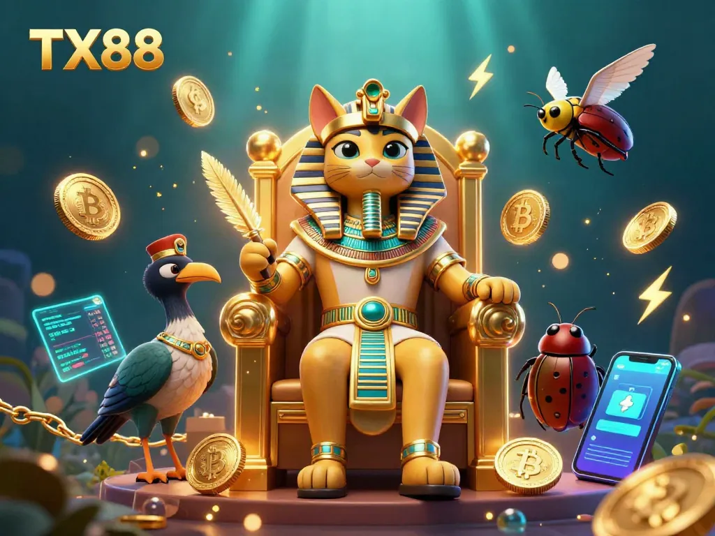 Experience thrilling gameplay at TX88 with vibrant characters and exciting casino elements.