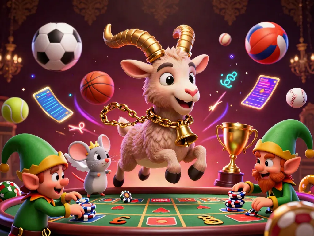 Experience the thrill of kèo nhà cái with a lively Krampus theme where sports balls and gremlins add excitement.