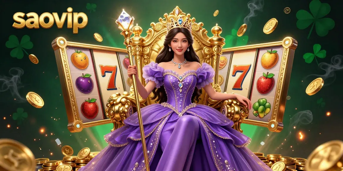 Experience the excitement of saovip with vibrant 3D slot reels and stunning golden elements.