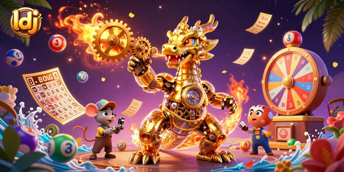 Engage with exciting games at LDJ casino featuring golden dragons and vibrant lottery elements.