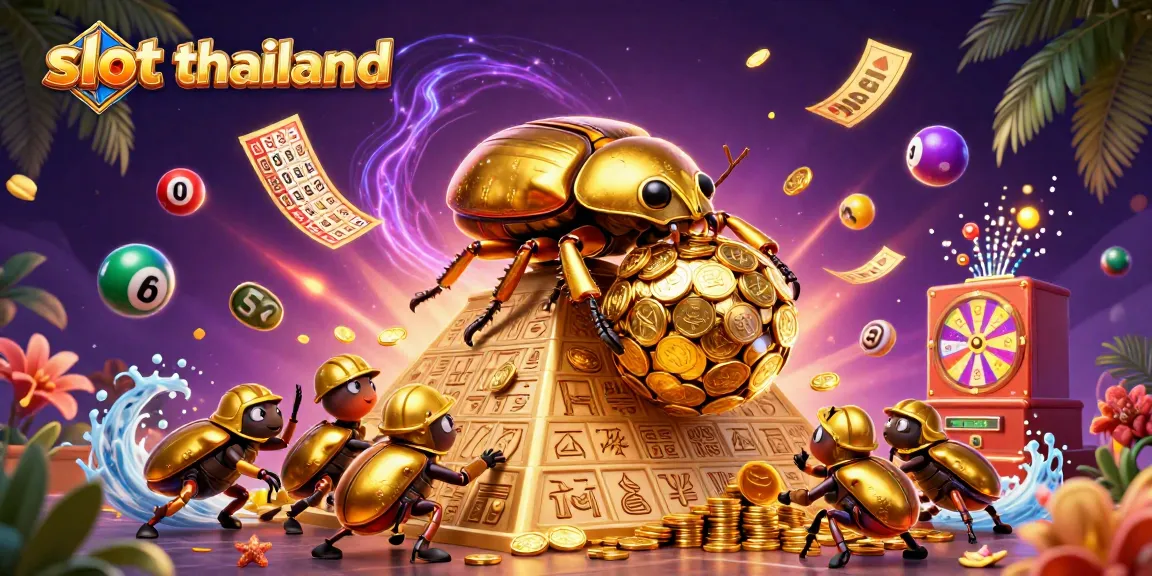 Experience exciting gameplay with slot thailand, featuring colorful lottery elements and golden coins.