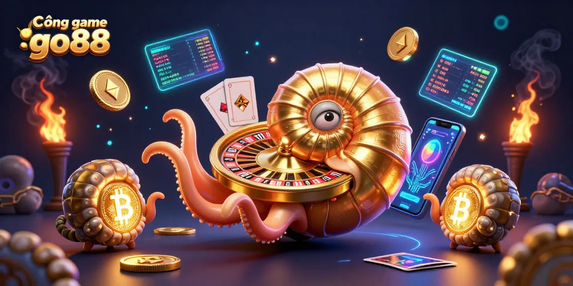 Engage with Cổng game go88 and dive into the thrilling world of online gambling through a stunning digital illustration.