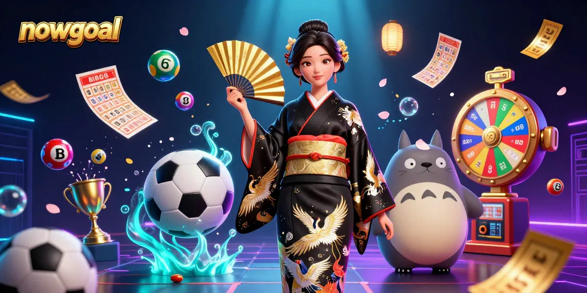 Nowgoal offers engaging sports betting insights, illustrated in a vibrant 3D scene with dynamic elements.
