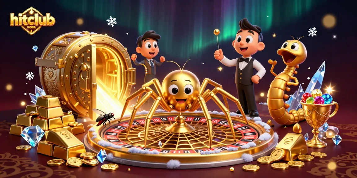 Experience the thrill of gambling with hitclubnews as the golden spider spins bets at a roulette-themed web.