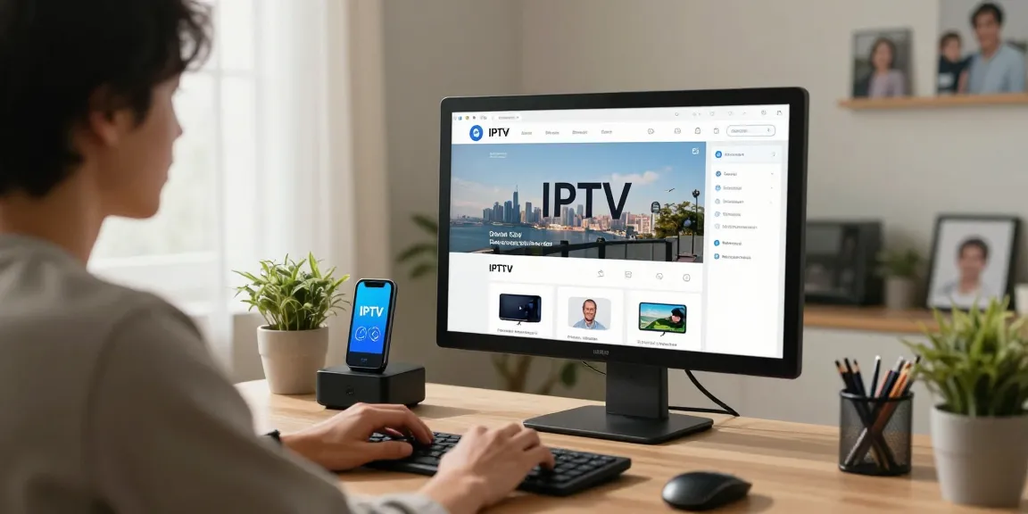 Smart IPTV setup in a home office by a trusted local business provider.