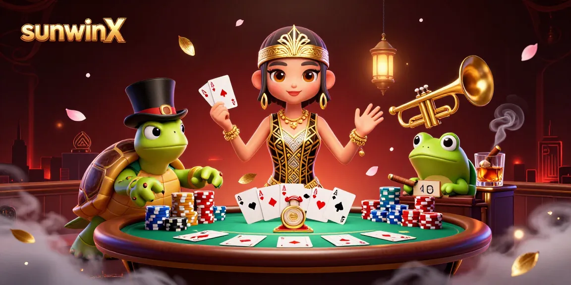 Engage with sunwinx poker action featuring whimsical characters and vibrant casino elements enriched with 3D illustration.