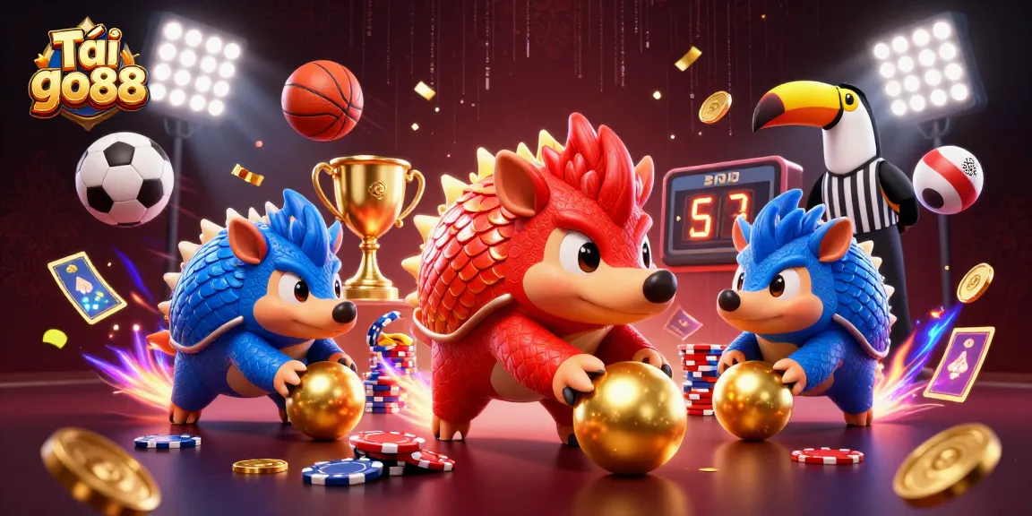 Tải go88 and capture dynamic moments with pangolins rolling through poker chips in an exciting gambling atmosphere.