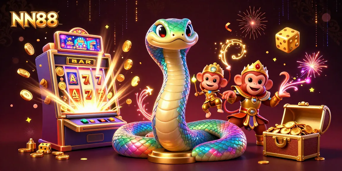 Experience thrilling gameplay at NN88 with a joyful atmosphere featuring vibrant characters in an exciting casino scene.