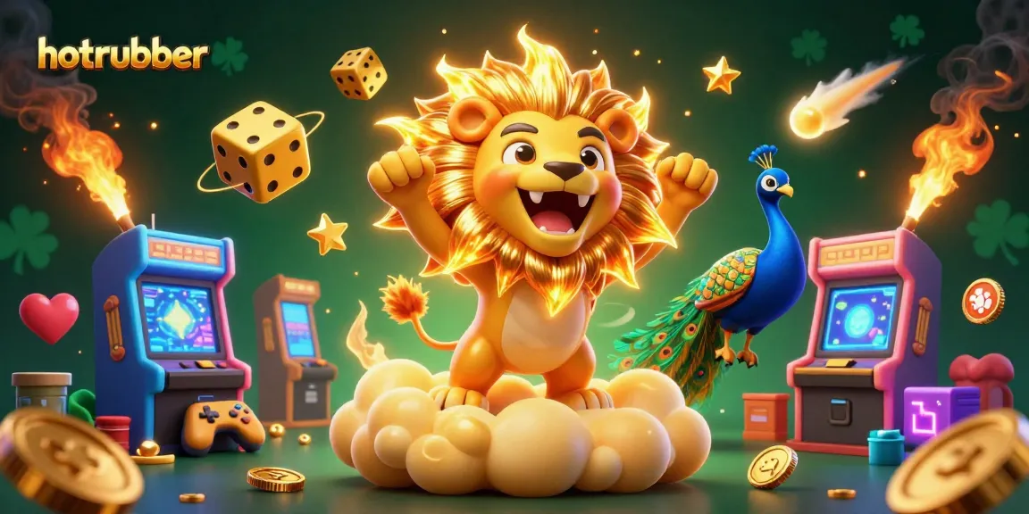Experience the thrill of hotrubber gaming with vibrant arcade action and lucky symbols in an engaging casino scene.